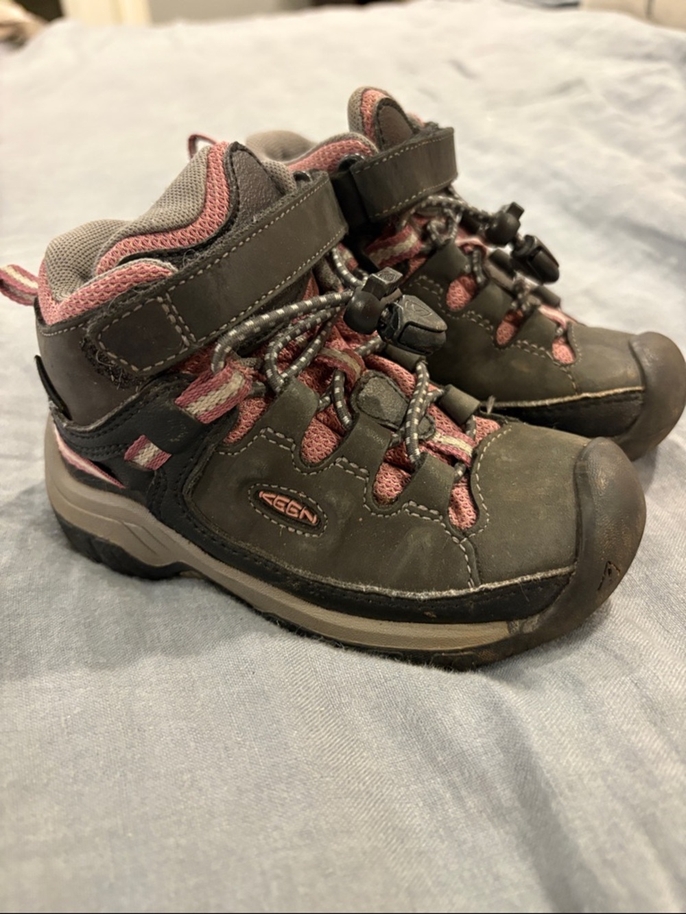 KEEN Kids Brown and Pink Waterproof Hiking Boots